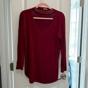 Long sleeve maroon shirt